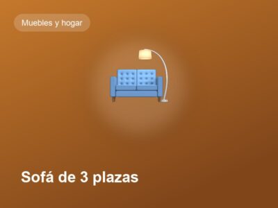 Sofá de 3 plazas en tela gris